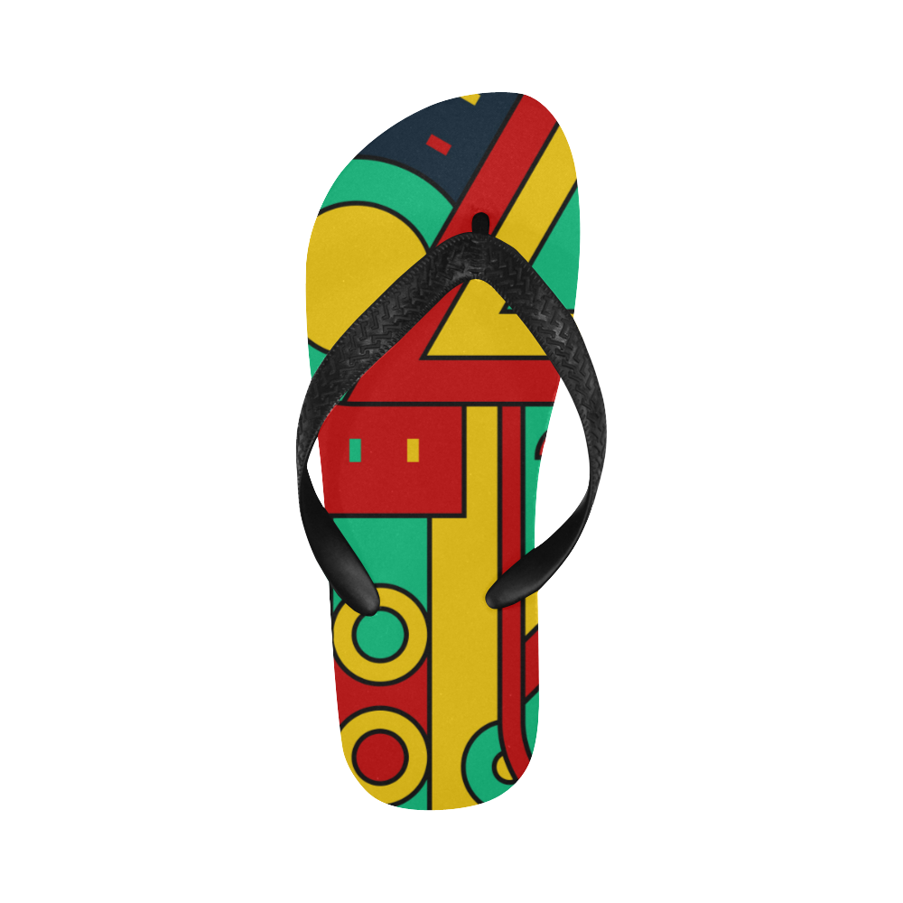 Aztec Spiritual Tribal Flip Flops for Men/Women (Model 040)