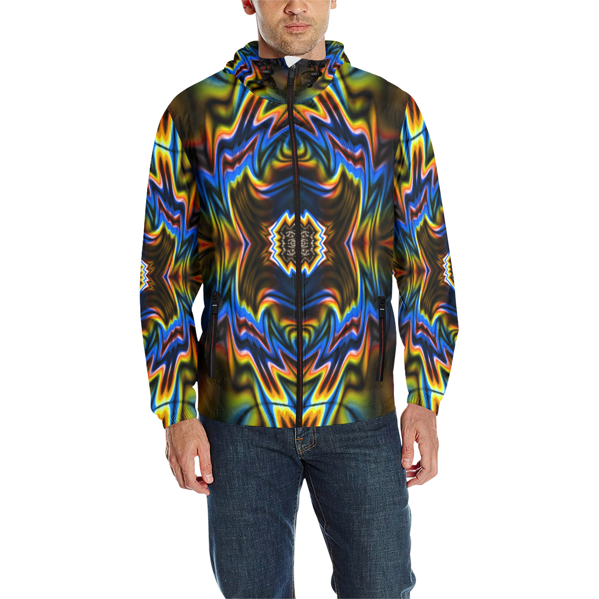 Subliminal All Over Print Quilted Windbreaker for Men (Model H35)