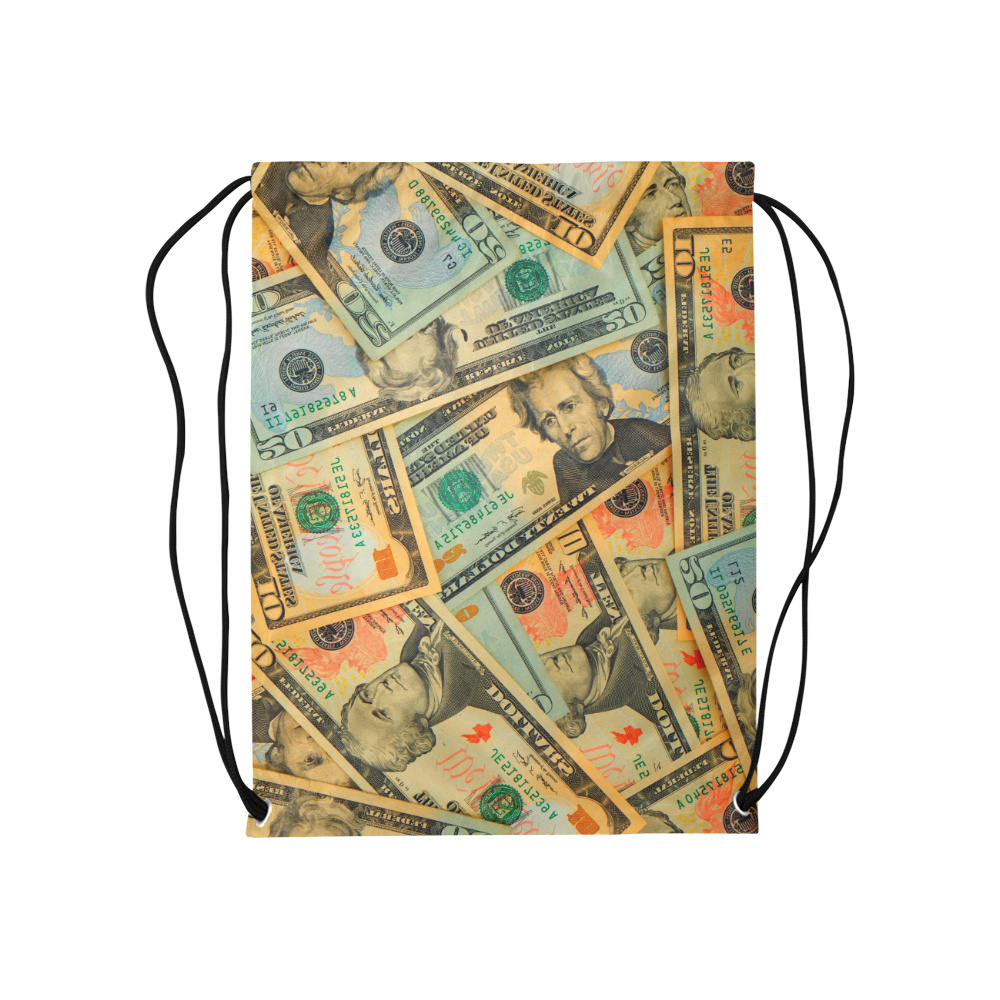 US DOLLARS 2 Medium Drawstring Bag Model 1604 (Twin Sides) 13.8"(W) * 18.1"(H)