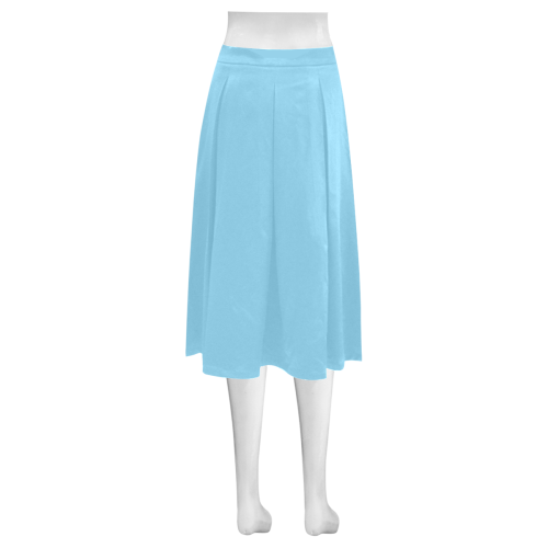 color baby blue Mnemosyne Women's Crepe Skirt (Model D16)