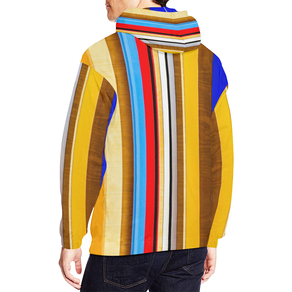 Colorful abstract pattern stripe art All Over Print Hoodie for Men/Large Size (USA Size) (Model H13)