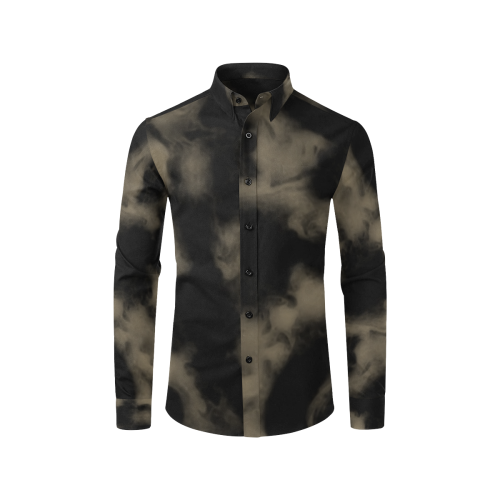 Dusk - black and beige smokey pattern Men's All Over Print Casual Dress Shirt (Model T61)
