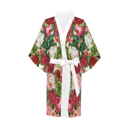 Vintage Flowers and Roses Kimono Robe