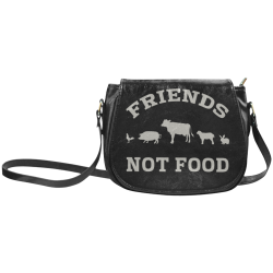 Friends Not Food (Go Vegan) Classic Saddle Bag/Large (Model 1648)