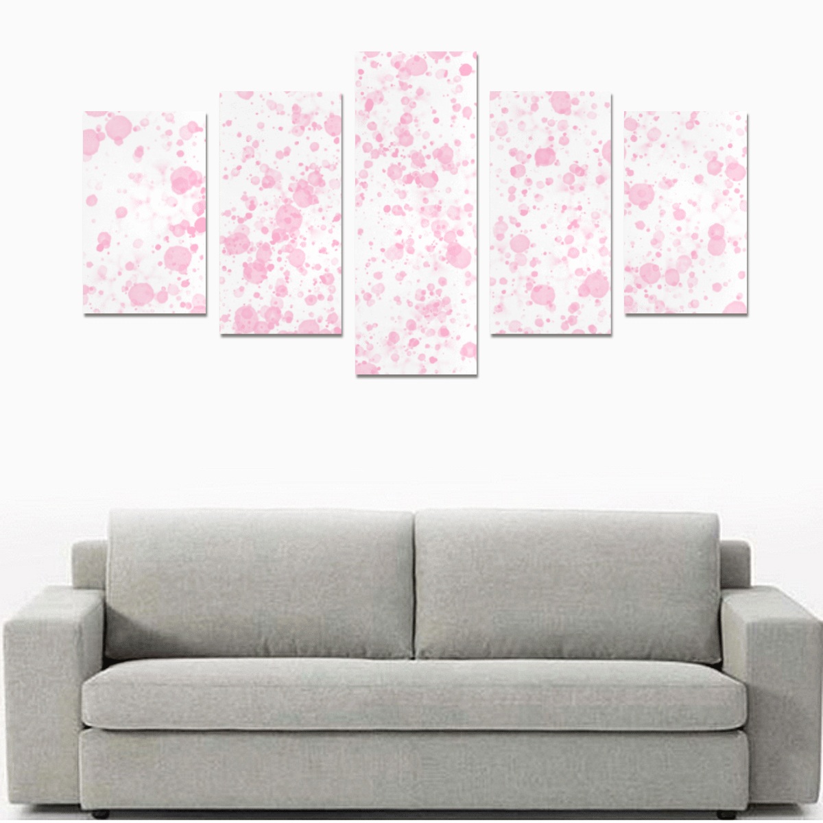 Pink Carnations Splatter Canvas Print Sets C (No Frame)