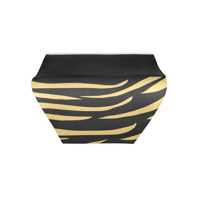 Tiger Stripes Black and Gold Clutch Bag (Model 1630)