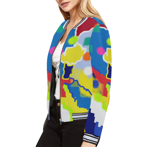 CONFETTI NIGHTS 4 All Over Print Bomber Jacket for Women (Model H21)