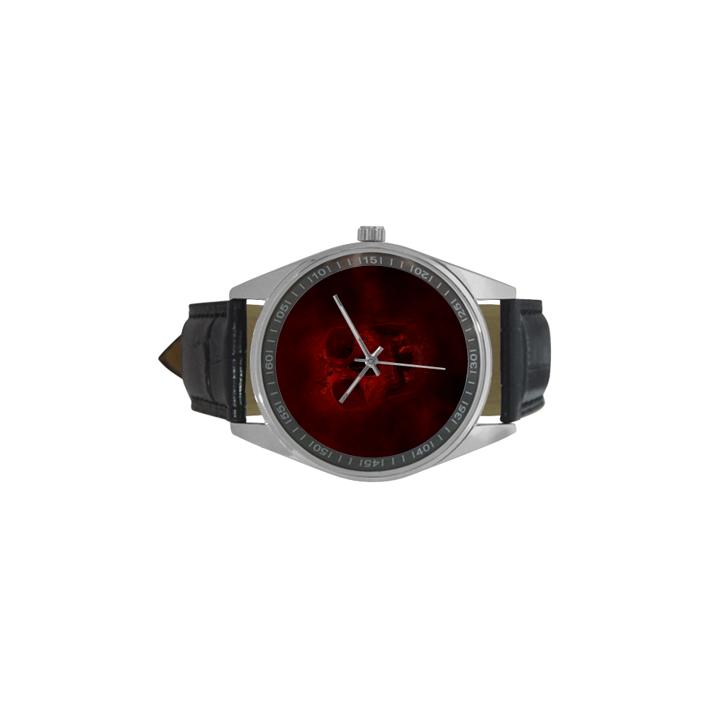 Red Skull Men's Casual Leather Strap Watch(Model 211)