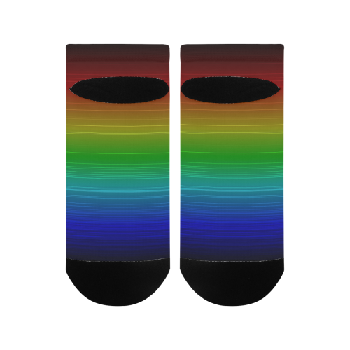 Dark Rainbow Stripes Men's Ankle Socks
