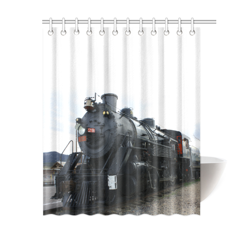 Railroad Vintage Steam Engine on Train Tracks Shower Curtain 60"x72"