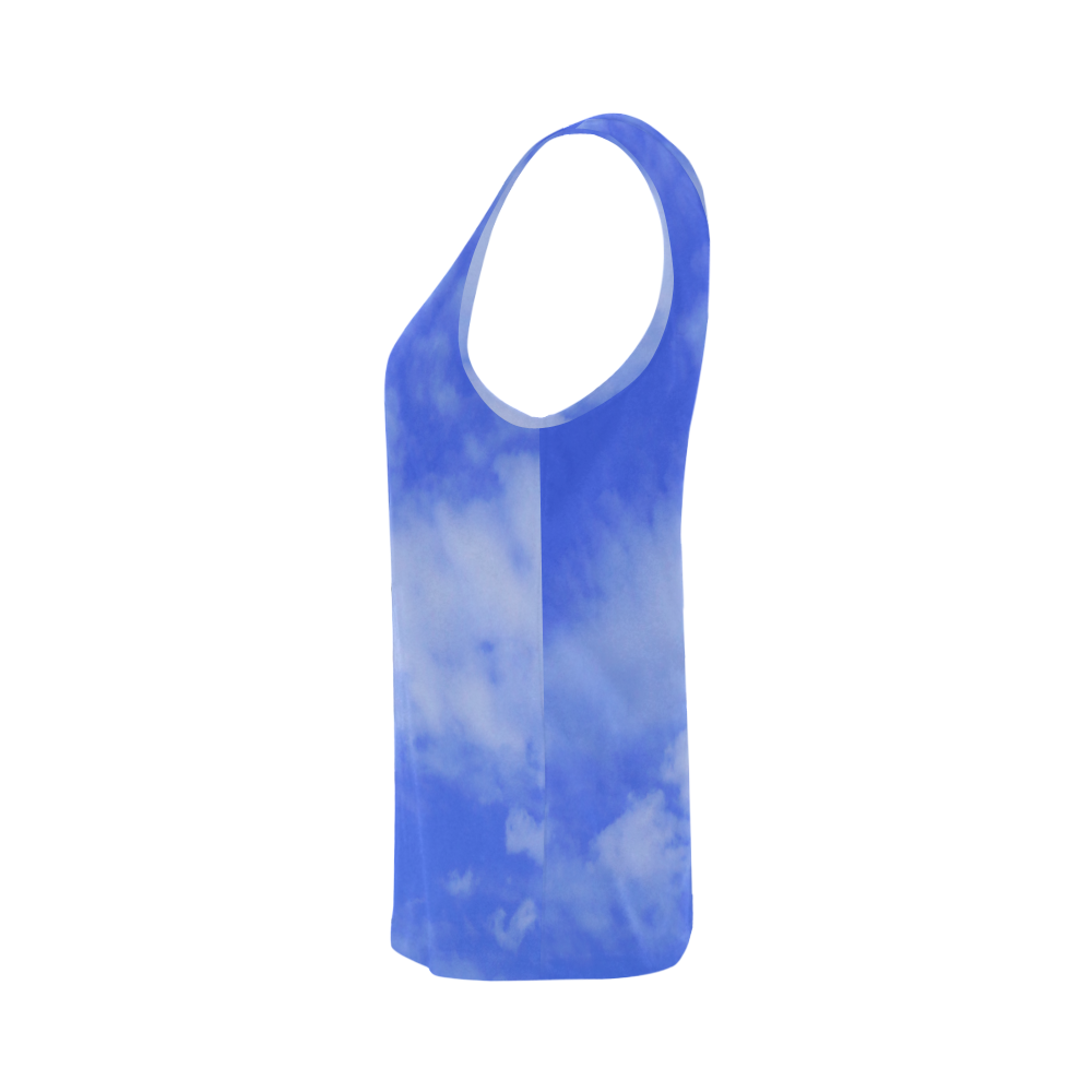 Blue Clouds All Over Print Tank Top for Women (Model T43)