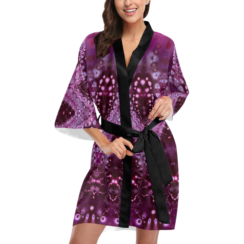 Fracta lLace Lipstick Pink Kimono Robe
