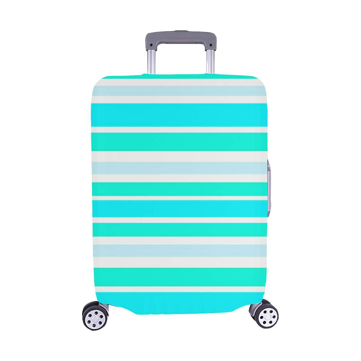 Turquoise Green Stripes Luggage Cover/Medium 22"-25"