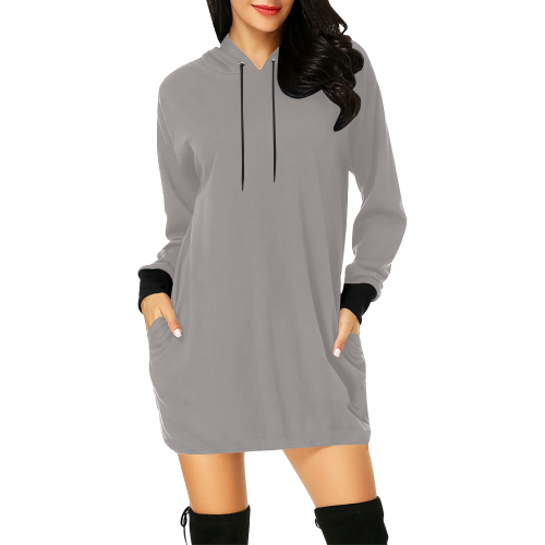 Ash All Over Print Hoodie Mini Dress (Model H27)