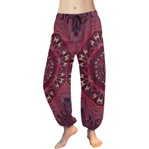 Leather and love in a safe environment Women's All Over Print Harem Pants (Model L18)