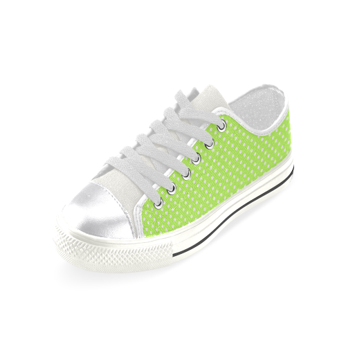 Mint green polka dots Women's Classic Canvas Shoes (Model 018)