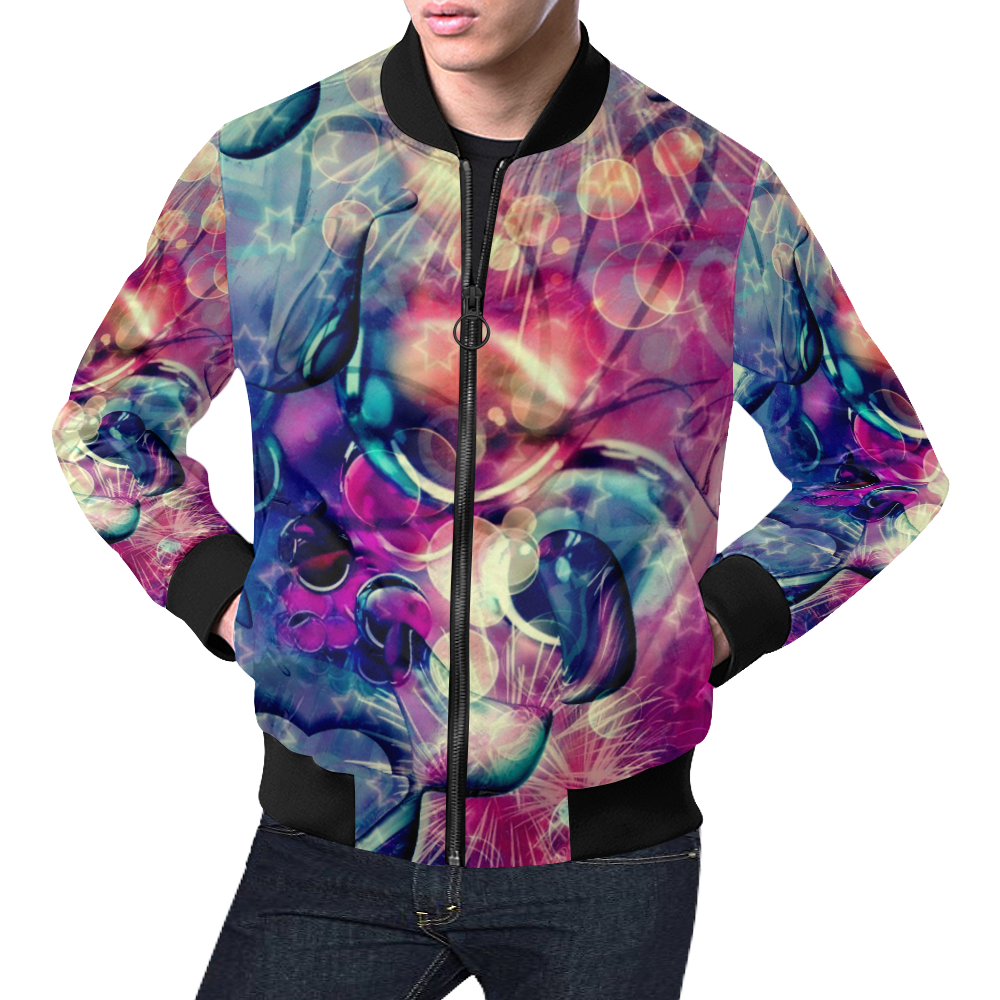 Butterfly Space by Nico Bielow All Over Print Bomber Jacket for Men (Model H19)