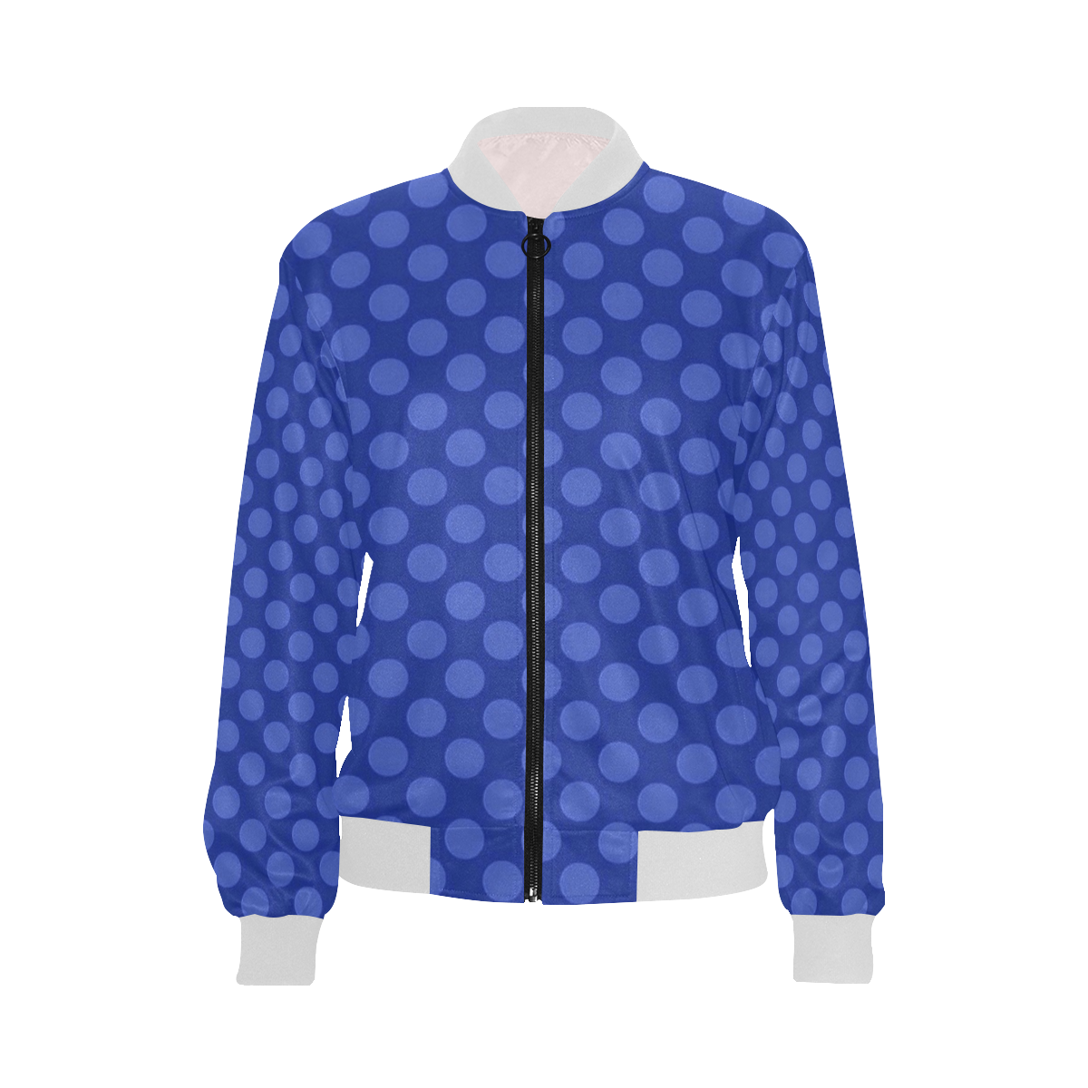 blue on blue All Over Print Bomber Jacket for Women (Model H36)