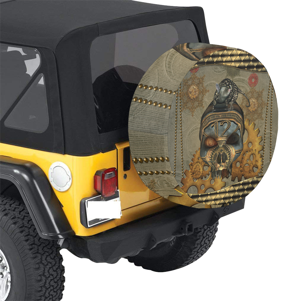 Awesome steampunk skull 34 Inch Spare Tire Cover