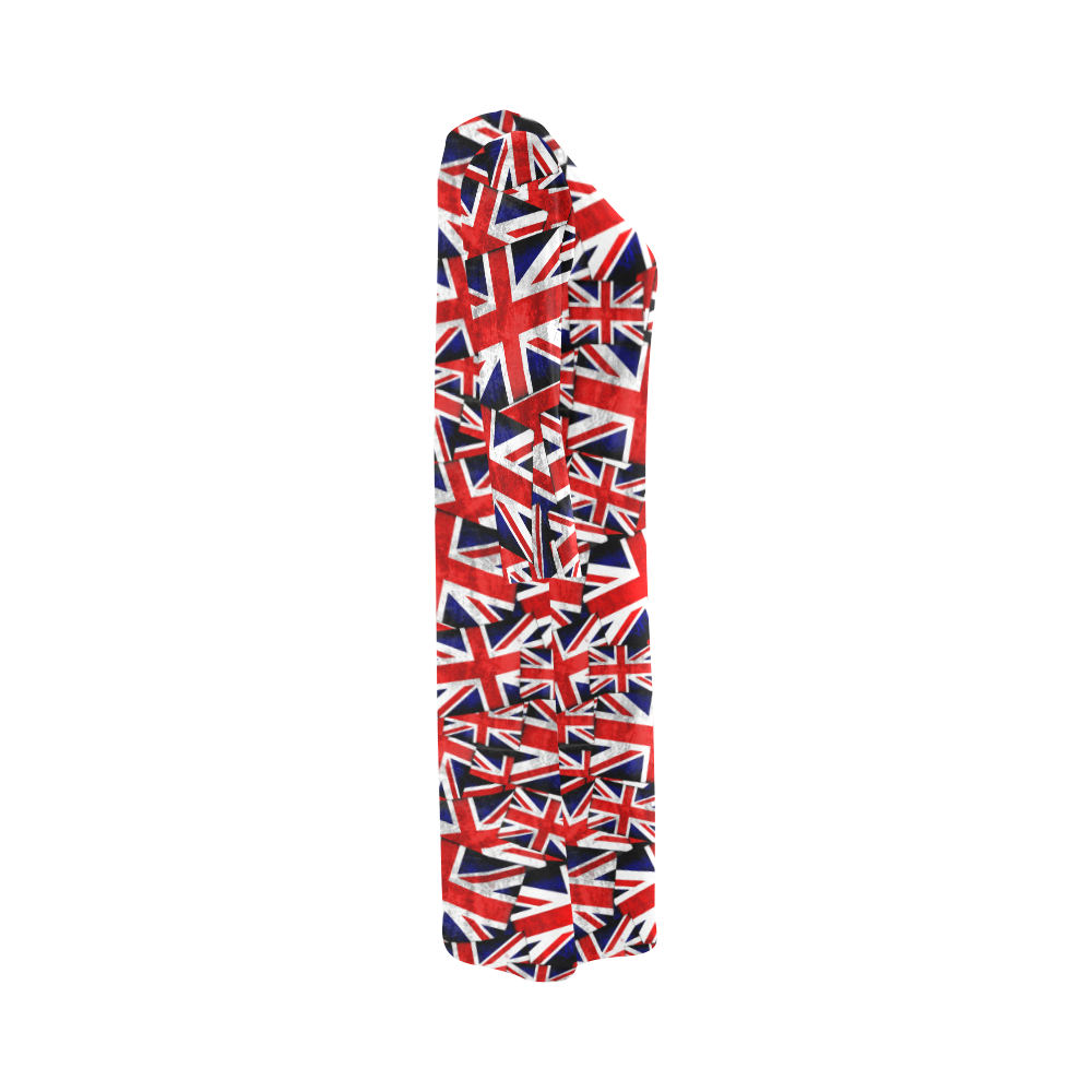 Union Jack British UK Flag Round Collar Dress (D22)