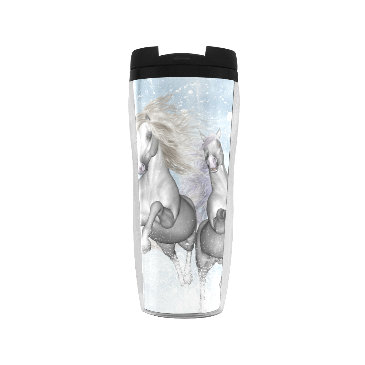 Awesome white wild horses Reusable Coffee Cup (11.8oz)