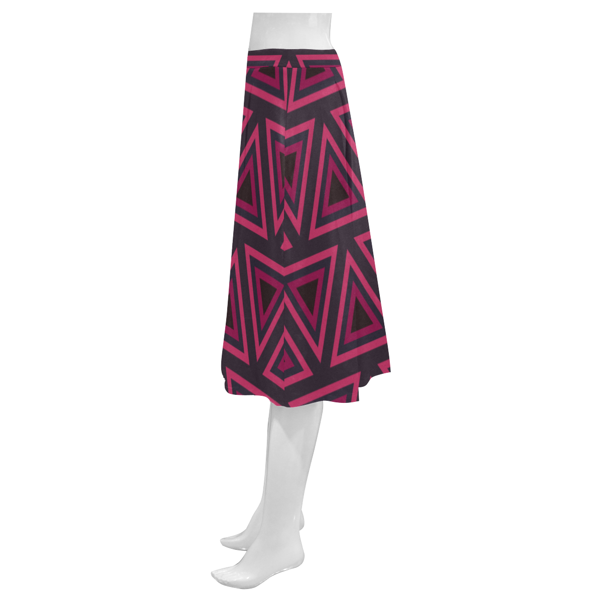 Tribal Ethnic Triangles Mnemosyne Women's Crepe Skirt (Model D16)