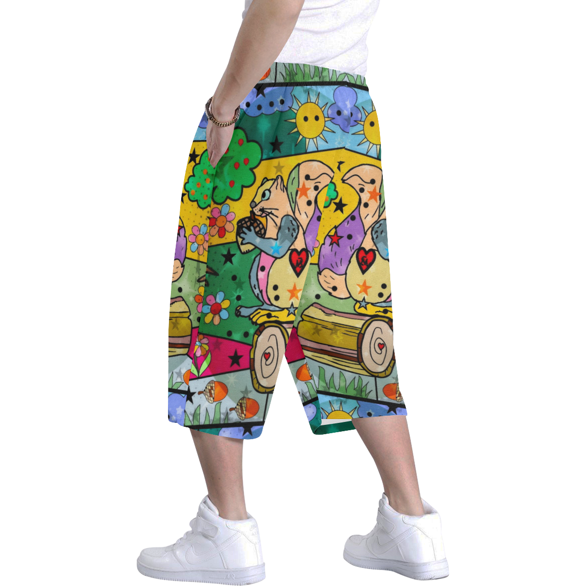 Samy the squirrel by Nico Bielow Men's All Over Print Baggy Shorts (Model L37)