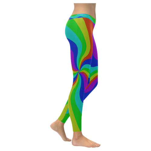 Rainbow Women's Low Rise Leggings (Invisible Stitch) (Model L05)