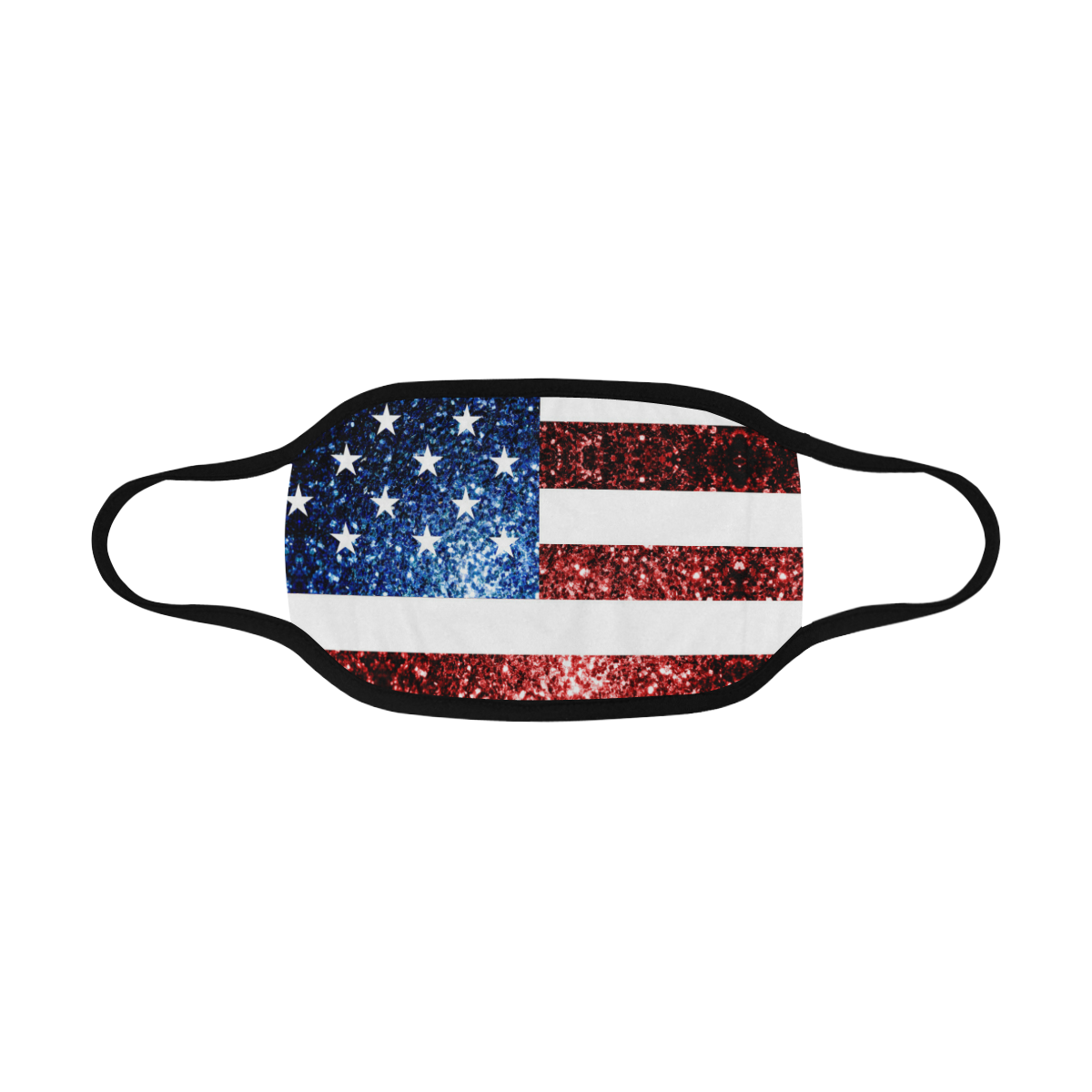 USA flag red blue sparkles glitters Mouth Mask
