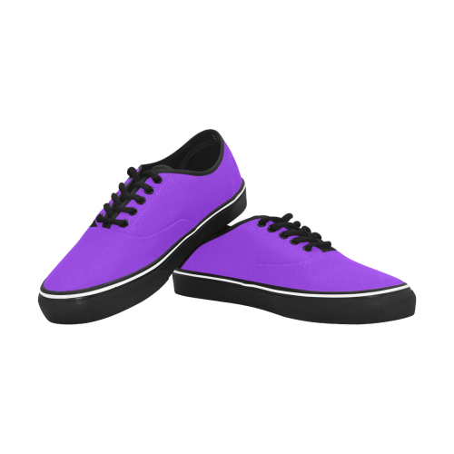 color blue violet Classic Men's Canvas Low Top Shoes/Large (Model E001-4)