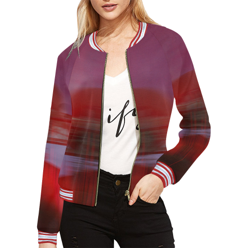 Industrial All Over Print Bomber Jacket for Women (Model H21)