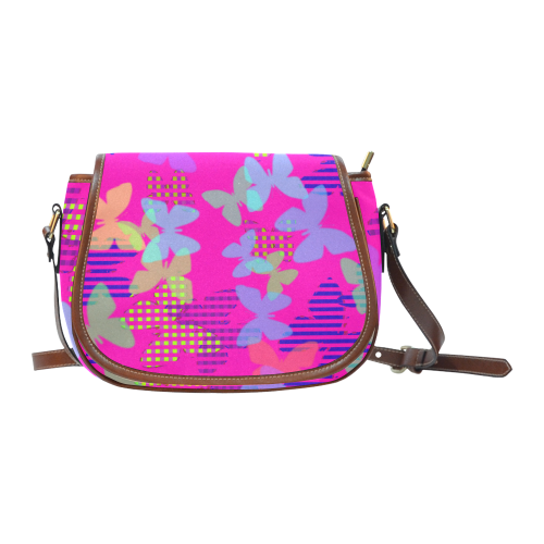 Colorful Butterflies ZF Saddle Bag/Large (Model 1649)