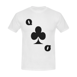 Playing Card Queen of Clubs Men's Slim Fit T-shirt (Model T13)