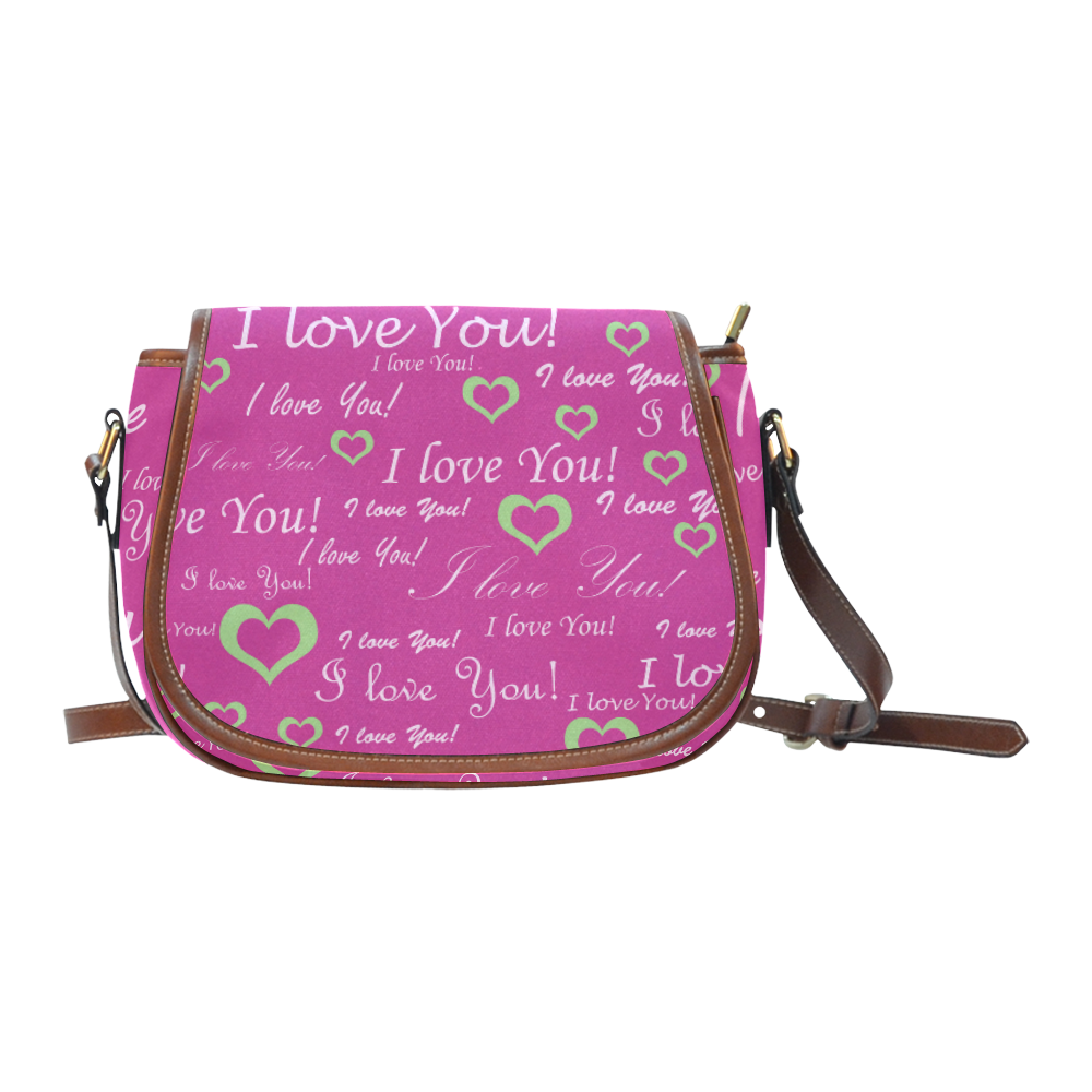 I Love You floating Hearts Saddle Bag/Large (Model 1649)