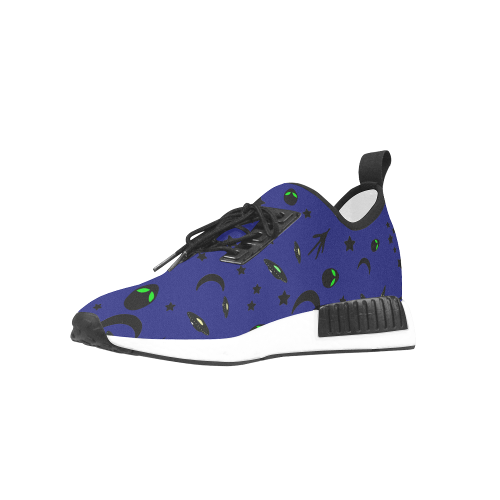 Alien Flying Saucers Stars Pattern (Black/Blue) Men’s Draco Running Shoes (Model 025)