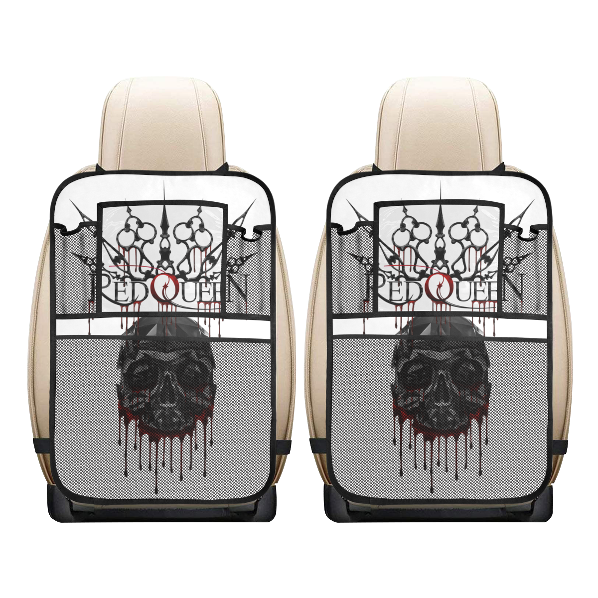 Red Queen Skull Blood Car Seat Back Organizer (2-Pack)