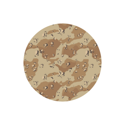 Vintage Desert Brown Camouflage Round Mousepad