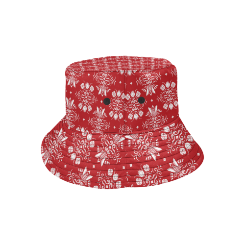 Wall Flower in Aurora Red Light by Aleta All Over Print Bucket Hat