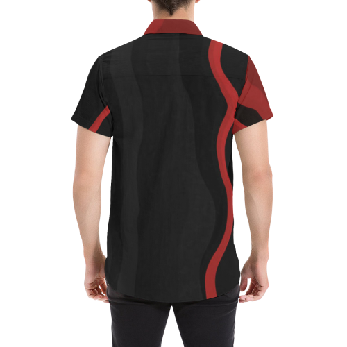 red and black0 Men's All Over Print Short Sleeve Shirt (Model T53)