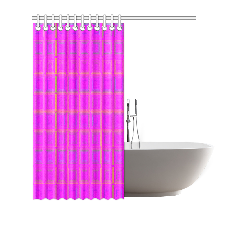 Pink golden multicolored multiple squares Shower Curtain 66"x72"