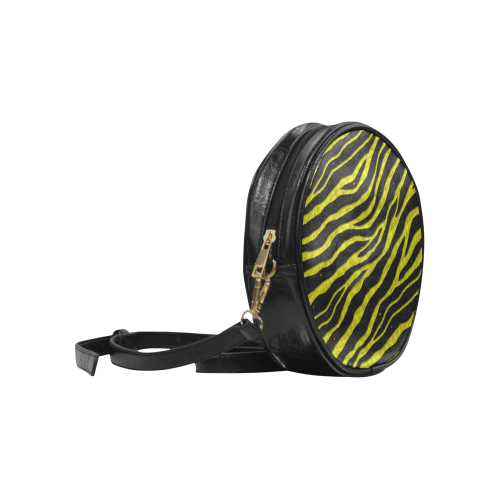 Ripped SpaceTime Stripes - Yellow Round Sling Bag (Model 1647)