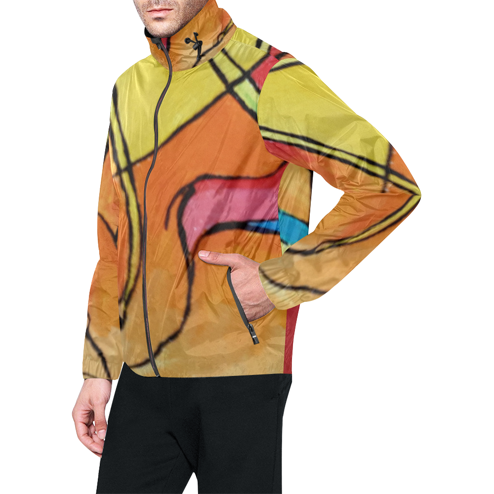 ABSTRACT Unisex All Over Print Windbreaker (Model H23)