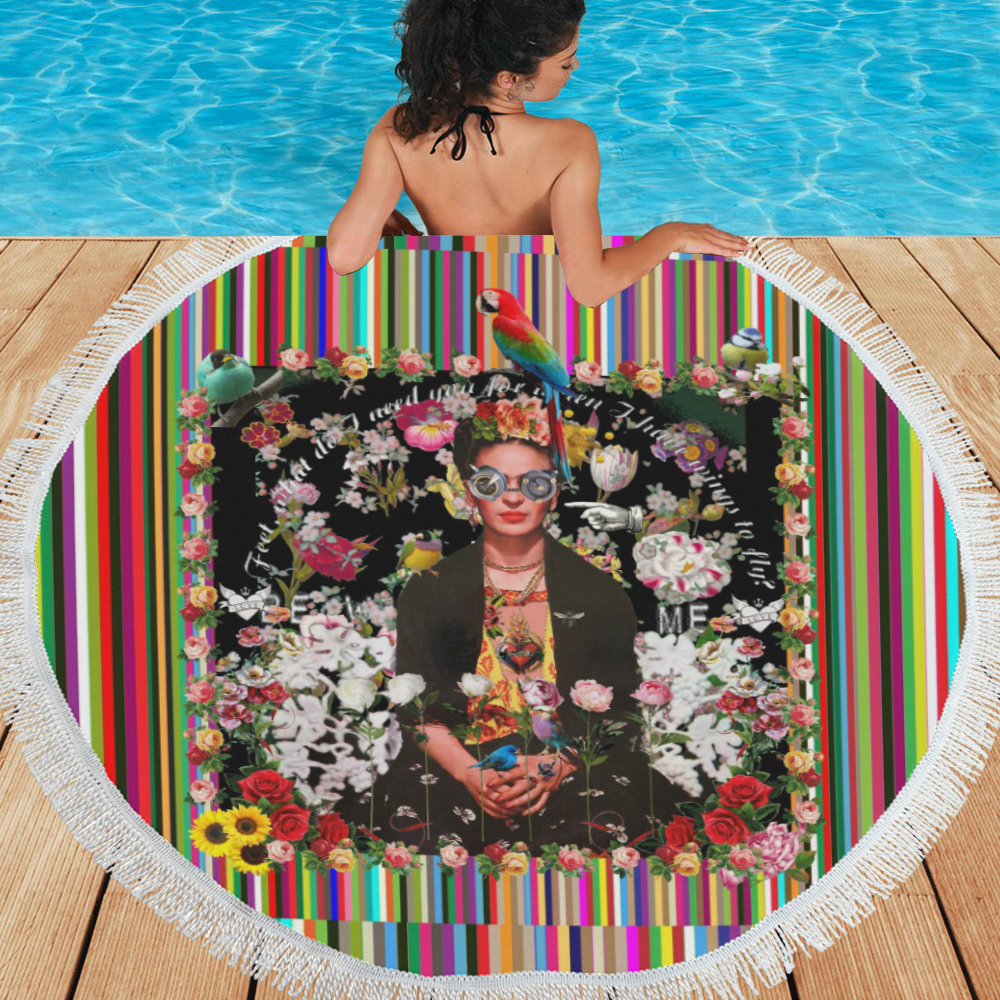 Frida Incognito Circular Beach Shawl 59"x 59"