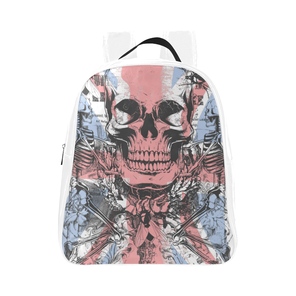 British flag with skull and bones School Backpack (Model 1601)(Small)