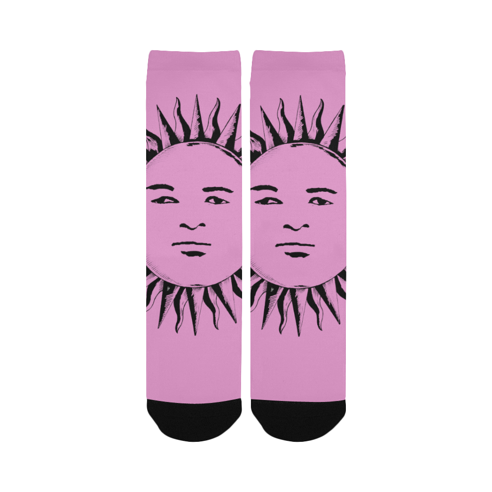 GOD Women Socks Light Pink & Black Women's Custom Socks