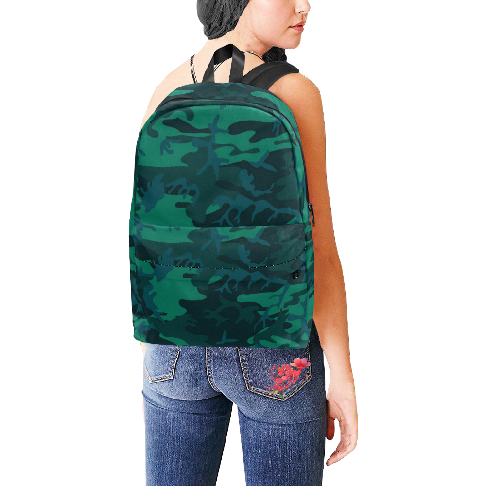 Green-Blue Camo Unisex Classic Backpack (Model 1673)