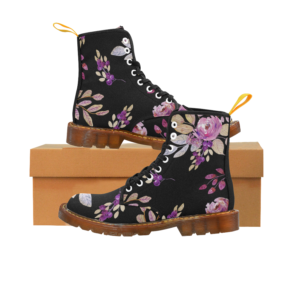 Floral Pattern Martin Boots For Women Model 1203H