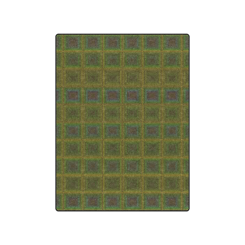 Green violet multicolored multiple squares Blanket 50"x60"