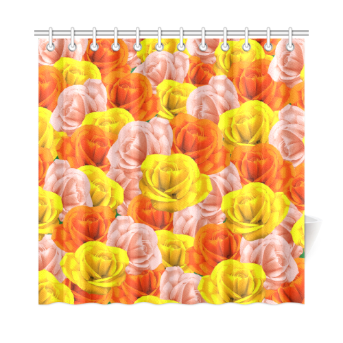 Roses Pastel Colors Floral Collage Shower Curtain 72"x72"