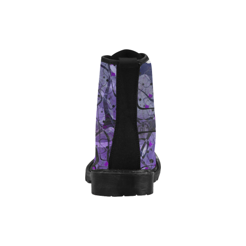 Messy Lavender Martin Boots for Women (Black) (Model 1203H)
